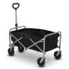 74.5*45.5*84cm 100kg 600d Oxford Cloth Steel Frame Flat Folding Style Black Cloth Silver Frame Garden Folding Cart
