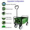 Folding Wagon Garden Shopping Beach Cart (Green)