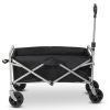 74.5*45.5*84cm 100kg 600d Oxford Cloth Steel Frame Flat Folding Style Black Cloth Silver Frame Garden Folding Cart