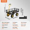 VEVOR Steel Garden Cart, Heavy Duty 500 lbs Capacity, with Removable Mesh Sides to Convert into Flatbed, Utility Metal Wagon with 180¬∞ Rotating Handl