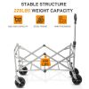 74.5*45.5*84cm 100kg 600d Oxford Cloth Steel Frame Flat Folding Style Black Cloth Silver Frame Garden Folding Cart