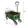 Folding Wagon Garden Shopping Beach Cart (Green)