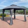 10x10 Ft Outdoor Patio Garden Gazebo Canopy, Outdoor Shading, Gazebo Tent With Curtains