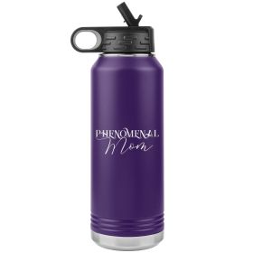 32oz Water Bottle Insulated, Phenomenal Mom Print (Color: Purple)