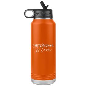 32oz Water Bottle Insulated, Phenomenal Mom Print (Color: Orange)