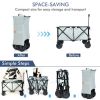 Outdoor Folding Wagon Cart with Adjustable Handle and Universal Wheels